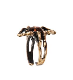 AM-2484 Кольцо «Паучок» (латунь, янтарь)
