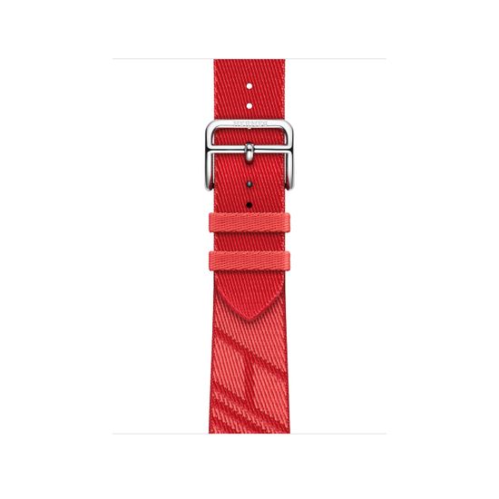Apple Watch Hermès 41mm Silver Stainless Steel Case with Jumping Single Tour Rose Texas/Rouge Piment