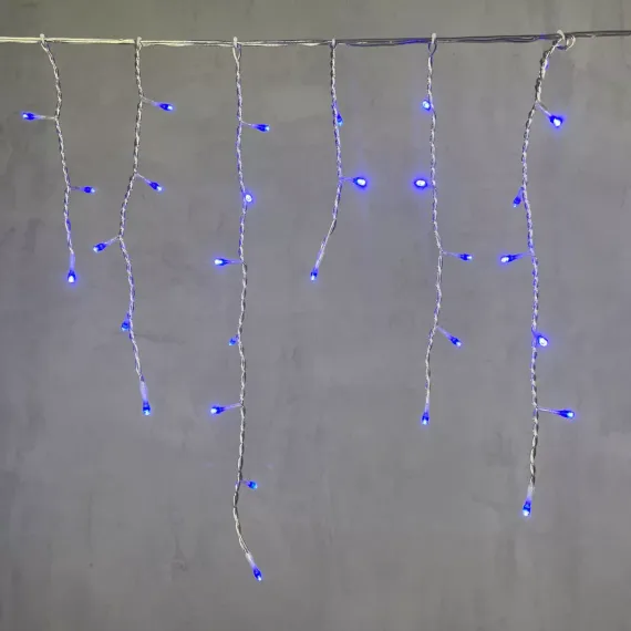 Светодиодная бахрома 3*0,5 м., 150 синих LED ламп, силиконовый прозрачный провод, Beauty Led (ECC150-10-2B)