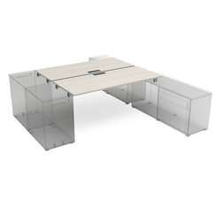 СБДТ.979 Стол системы БЕНЧ на 2 рабочих места, крепление к тумбам (1400*1435*750)