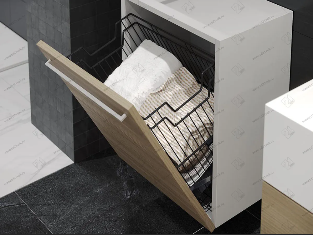 S-8114-A Корзина для белья навесная в базу 450 мм, Starax, (380х290х500 мм), антрацит