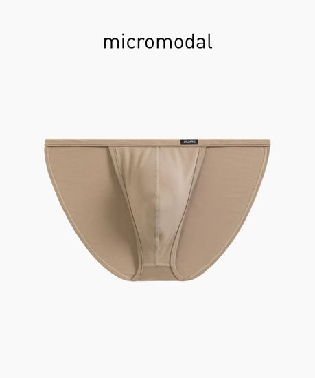 Мужские трусы (1шт) танга Atlantic MP-1587, микромодал, бежевый