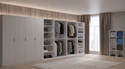 Шкаф для одежды 3 дверный, стеллаж Париж, белый