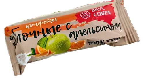 Конфета яблочная с апельсином глазированная 26 г