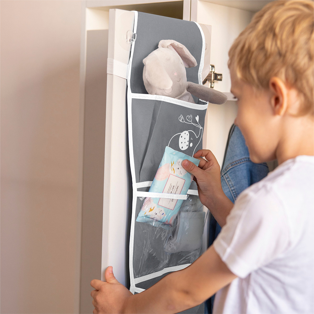 Кармашки для детского сада на резинке. Слоник