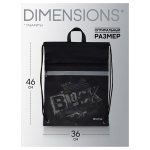 Мешок для обуви 1 отделение Berlingo "Black", 360*460мм, вентиляционная сеточка , светоотражающая лента, карман на молнии