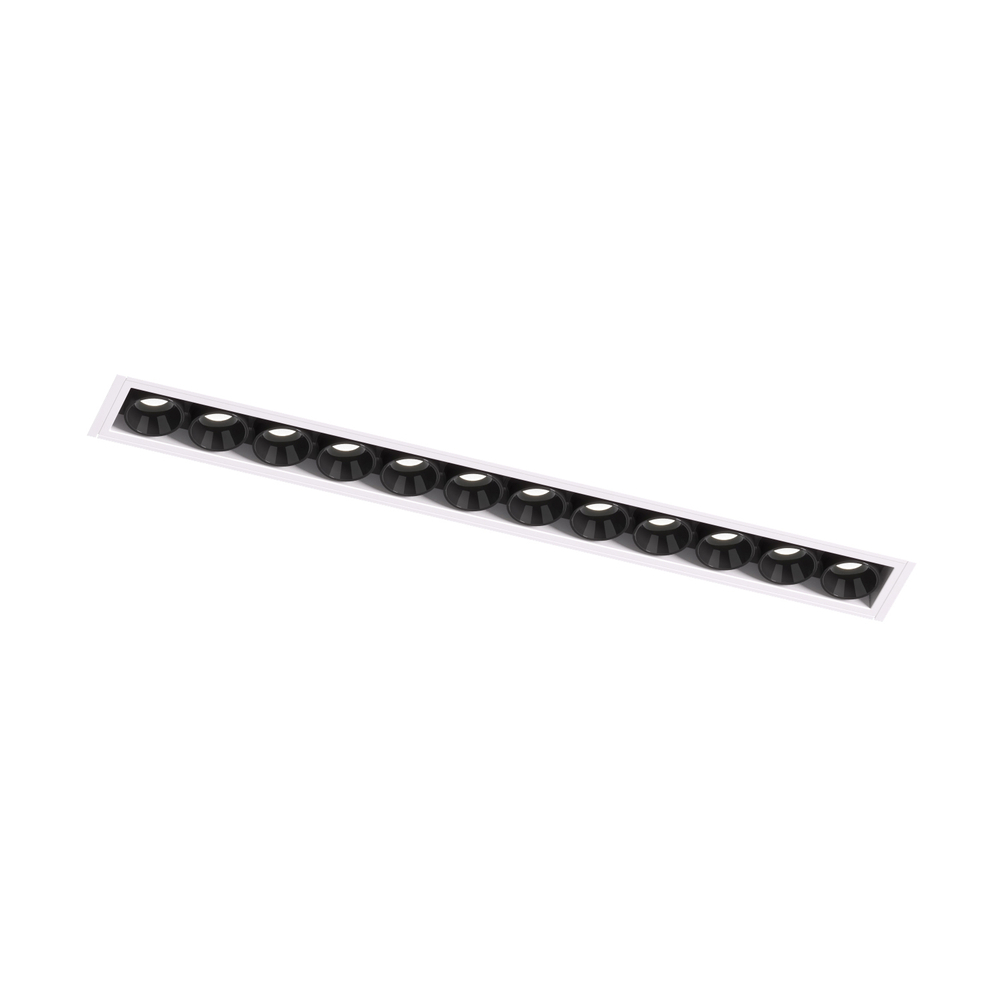 DK2532-WB Встраиваемый светильник SPACE со светодиодом под шпатлевку L240mm 220V 20W 38° 4000К IP20 белый/черный алюминий