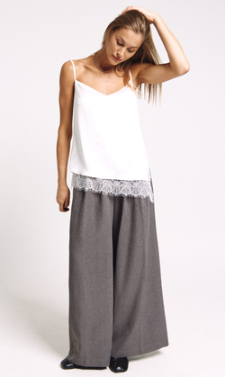 Топ-комби с кружевом 1235 молоко