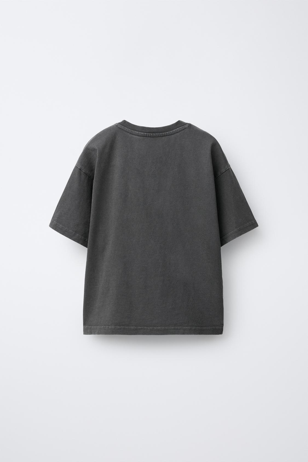 ZARA ФУТБОЛКА С ЭФФЕКТОМ ПОТЕРТОСТИ, ПРИНТОМ «ЗВЕЗДЫ» И БЛЕСТКАМИ, АНТРАЦИТОВО-СЕРЫЙ