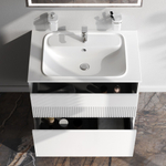 База под раковину, 2 ящика, 80 см, белый матовый