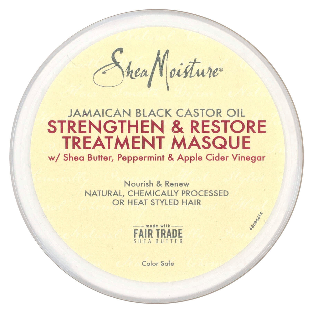 SheaMoisture, ямайское чёрное касторовое масло, укрепляющая и восстанавливающая маска, 326 г (11,5 унции)