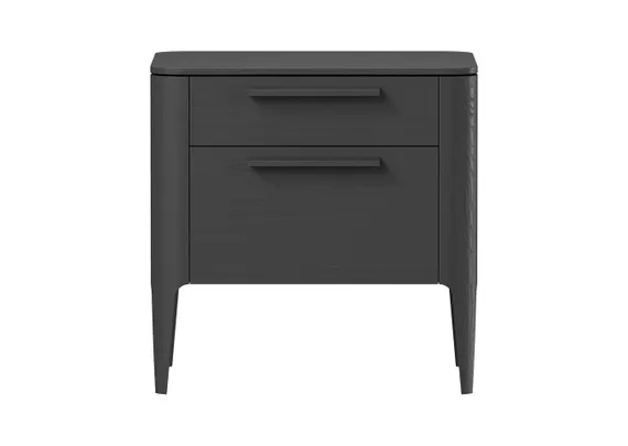Тумба прикроватная Type oak 2 ящика ширина 50 см (черный)