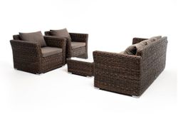 "Капучино" лаунж-зона из искусственного ротанга (гиацинт), цвет коричневый