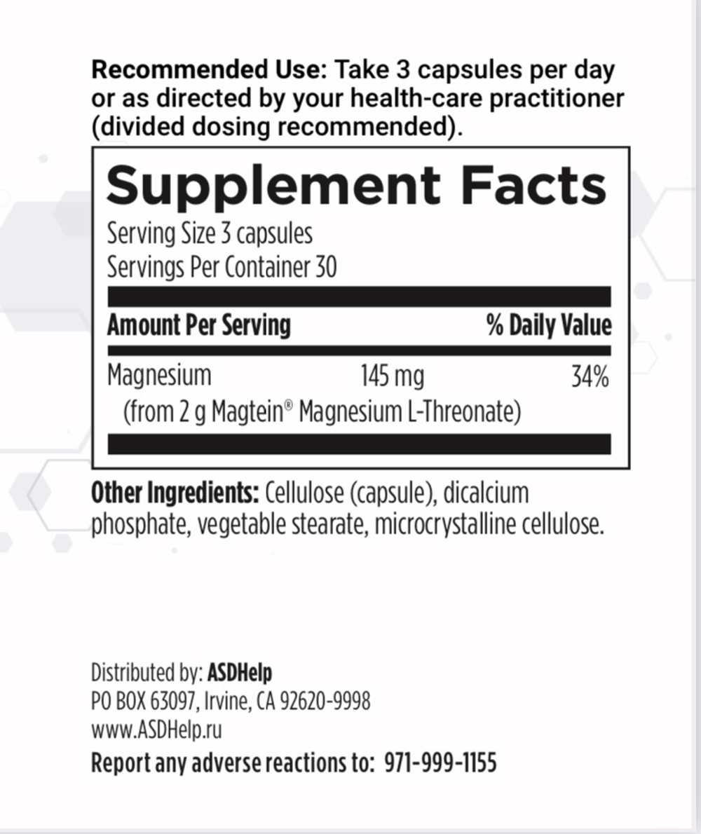 Brain Mag Magnesium 90 capsules L-threonate