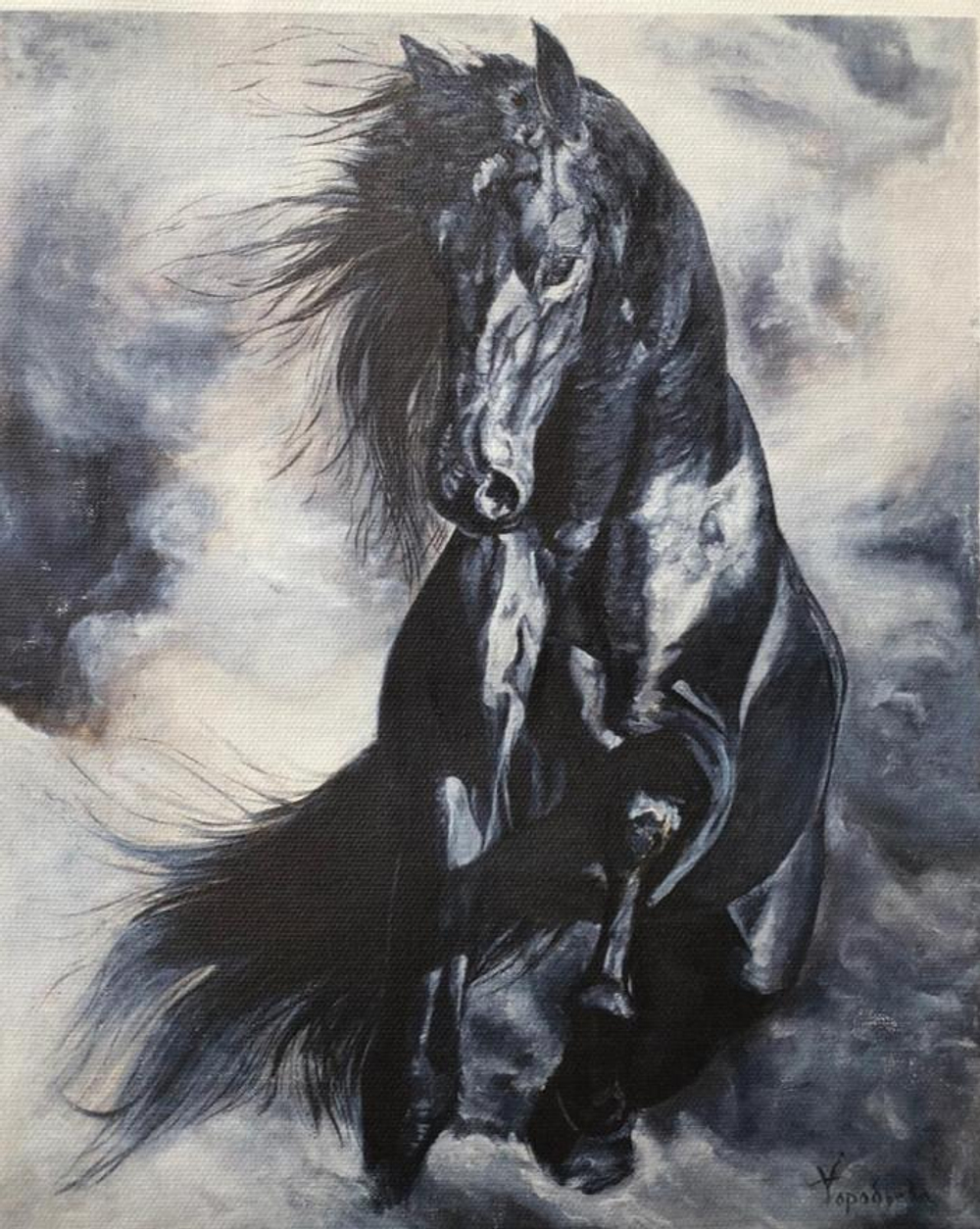 Холст Garda Decor Арабский скакун 89VOR-AQUARELLE33