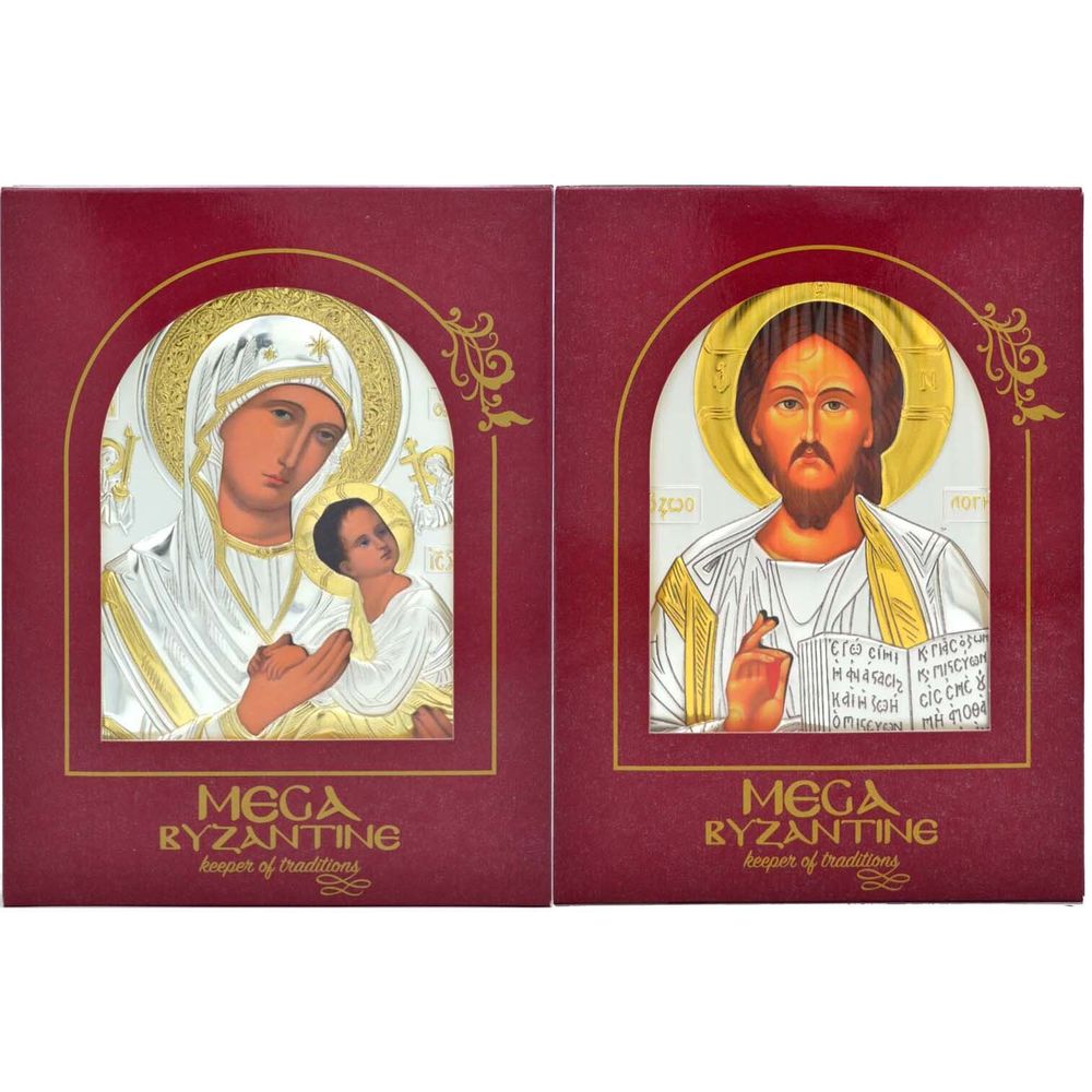 Венчальные иконы: Спас Вседержитель и Страстная Божия Матерь