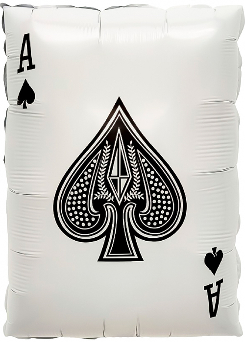 Шар (22''/56 см) Фигура, Покер, Карта Туз Пик, 1 шт.