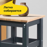 Табурет для кухни, 33х33х45, Одвар, деревянный, для кухни, сосна, серый, IKEA