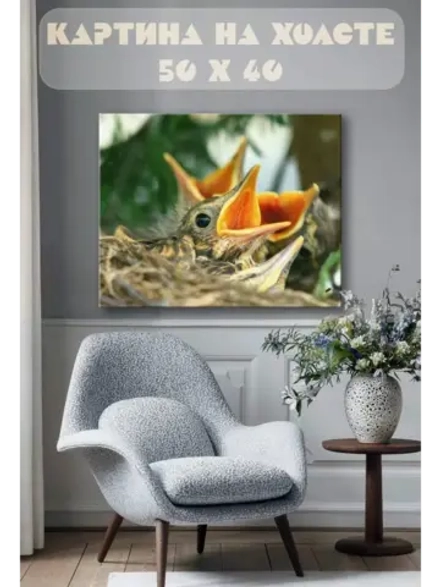 Картина на стену 40 X 50 Птенцы