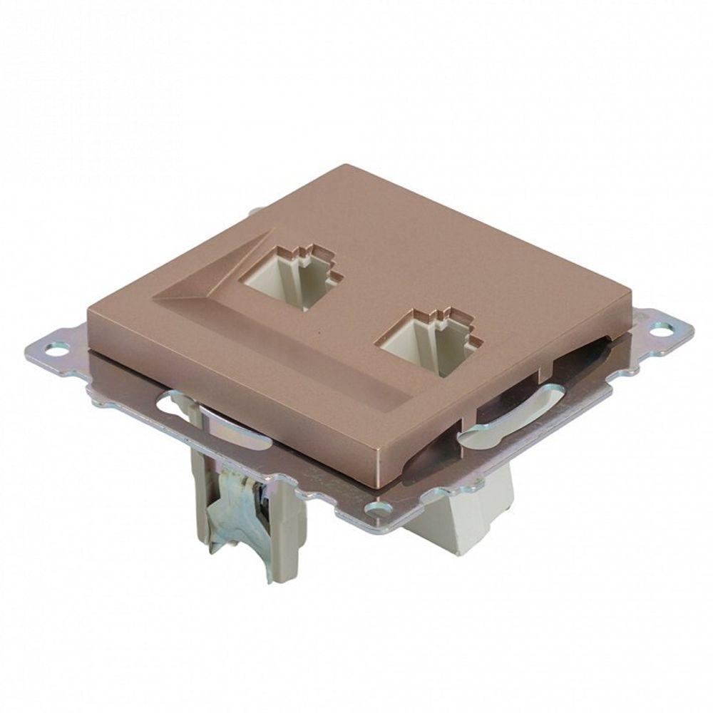 Розетка двойная Ethernet RJ-45 без рамки Stekker Катрин 50004