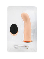 Женский вибрострапон со съемной насадкой и пультом ДУ (Цвет: телесный с черным)