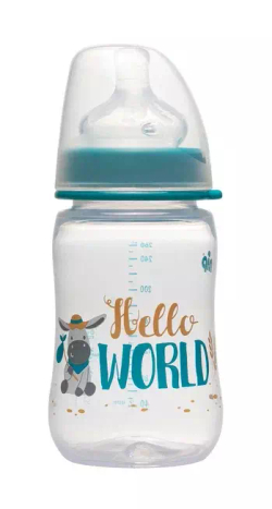 Бутылочка пластиковая NiP для мальчиков 260 мл с соской силикон