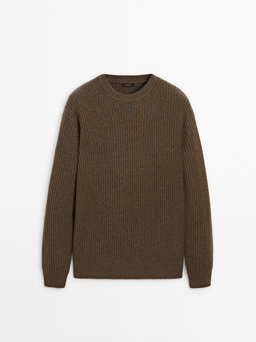 Massimo Dutti Свитер из смесовой шерсти, рыжевато-коричневый