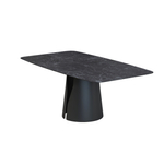 Стол овальный GIO 180, керамика матовая, черная