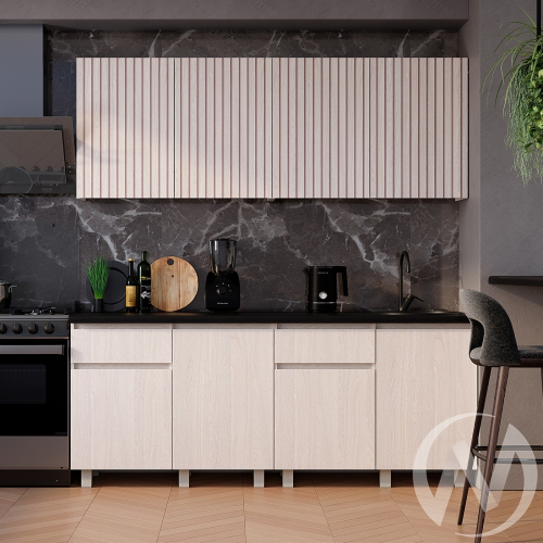 Кухня Тренд 1.0 (ясень белый/черный янтарь)