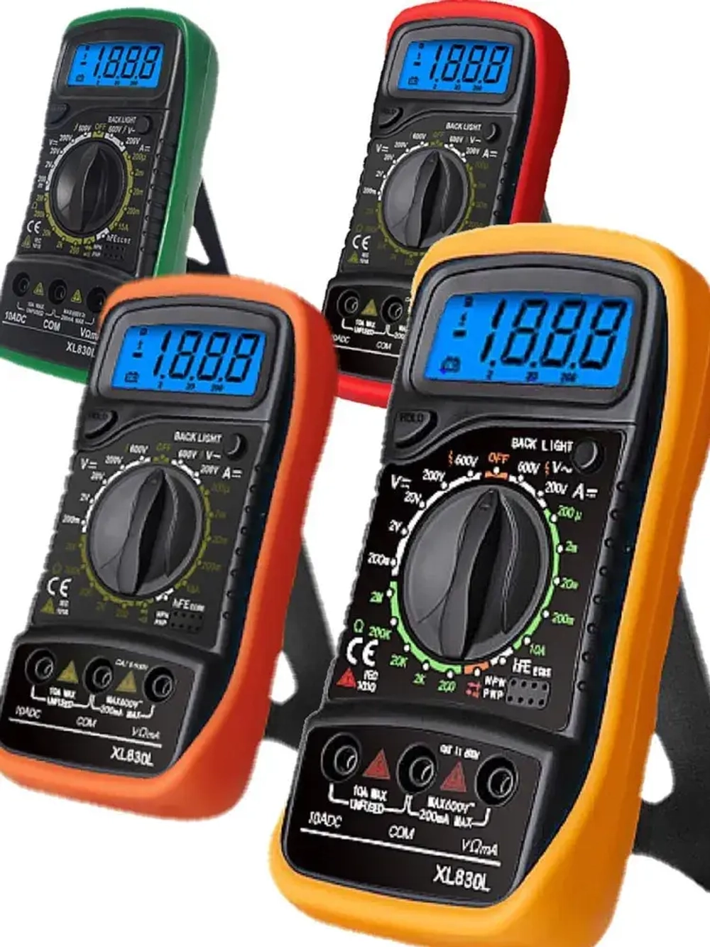 Цифровой мультиметр XL830L / 600V / 10A, ж/к дисплей с подсветкой, зуммер, измерительный прибор тестер с щупами