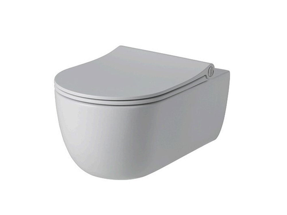 NOKEN ACRO COMPACT Унитаз подвесной RIMLESS 54 см, в комплекте сиденье с микролифтом, matt white