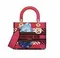 Сумка женская Dior Lady D-lite, модель среднего формата красный