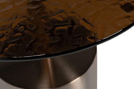 Стол журнальный d52x50x45см Garda Decor с рельефным тонированным стеклом