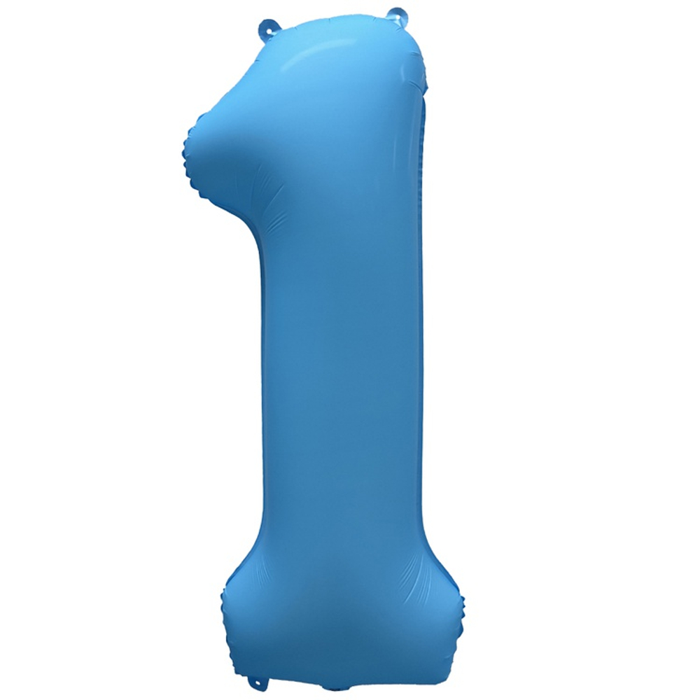 Шар фольгированный Цифра 1 101 см (Голубой)