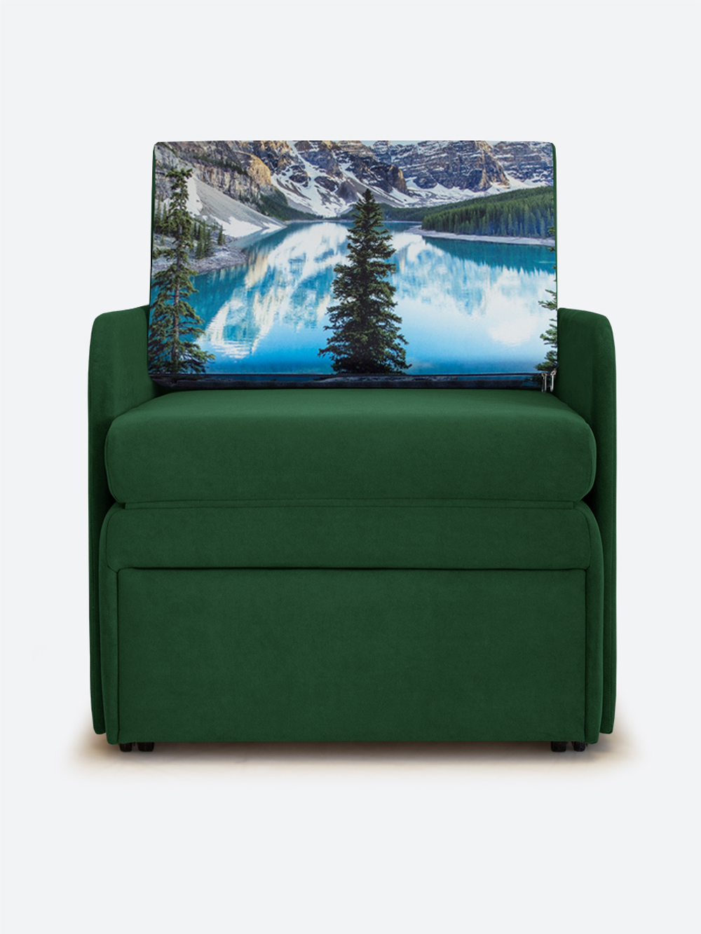 Кресло-кровать "Миник" с подлокотниками, купон Пейзаж