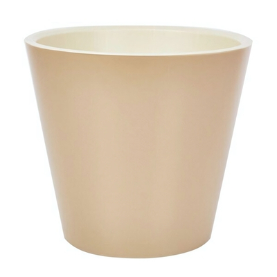 Горшок для цветов London D320мм, 15,7л с дренажной вставкой, на колесиках молочный шоколад