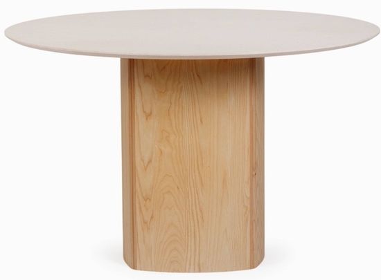 Круглый обеденный стол Addy диаметр 120 деревянная ножка, столешница из камня