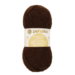 Монгольский верблюд пряжа Пехорка 50%вербл.шерсть 50%объемн.акрил 5х100г/300м (251 коричневый)