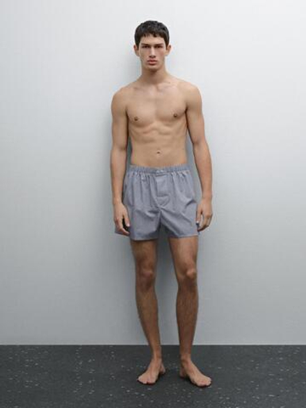 Massimo Dutti Мини-боксеры в клетку виши, темно-синий