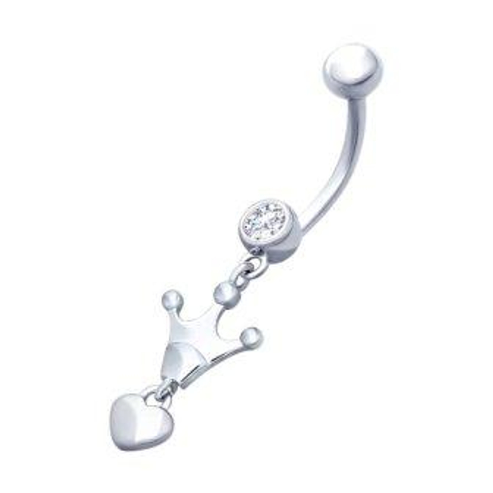 Пирсинг из серебра с фианитами