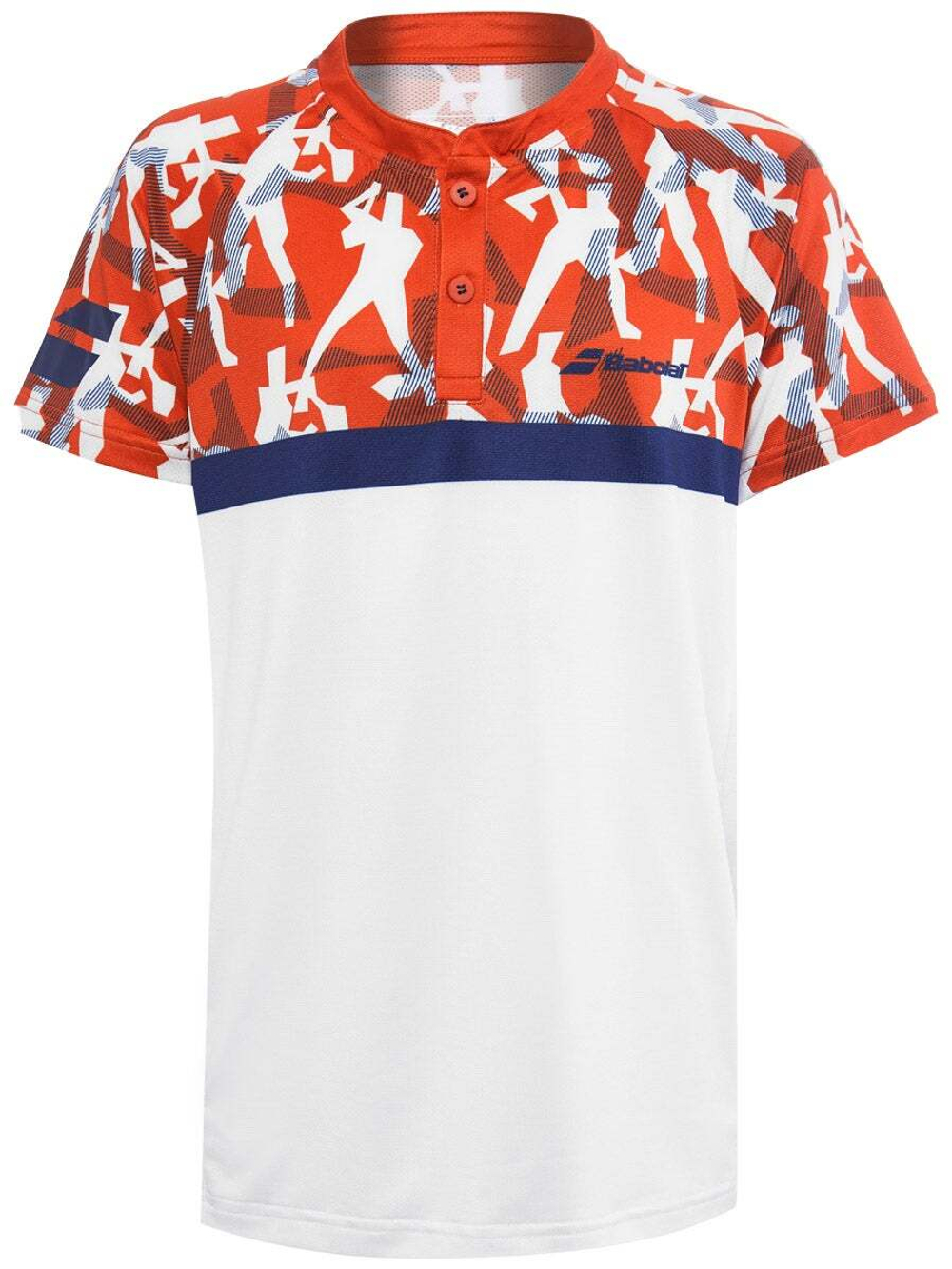 Футболка для мальчика теннисная Babolat Compete Polo Boy - white/pureed pumpkin