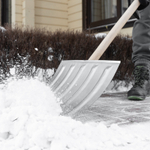 Лопата для уборки снега стальная оцинкованная, 420х370х1370 мм, деревянный черенок, Сибртех