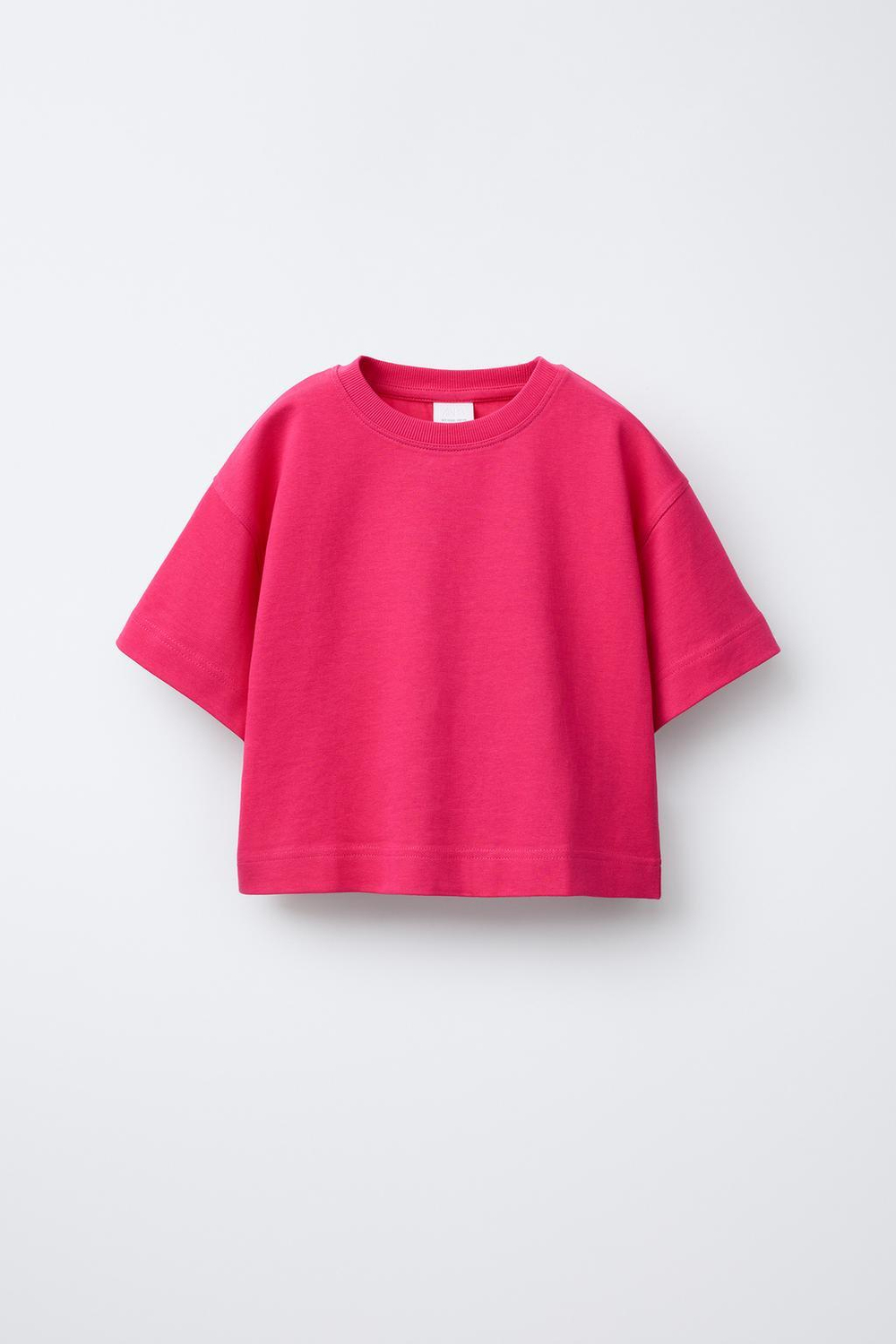 ZARA ОДНОТОННАЯ ФУТБОЛКА HEAVY WEIGHT, ЦВЕТ ФУКСИИ