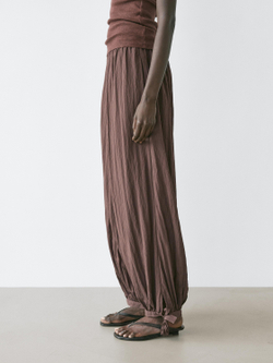 Massimo Dutti Свободные брюки-саруэль, коричневый