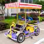 Семейный велосипед, трехместный, сиреневый