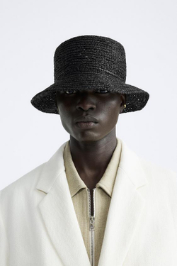 ZARA ШЛЯПА ИЗ РАФИИ, ЧЕРНЫЙ