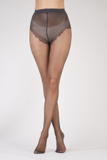 Нейлоновые блестящие колготки (Размер: L) (Цвет: телесный)