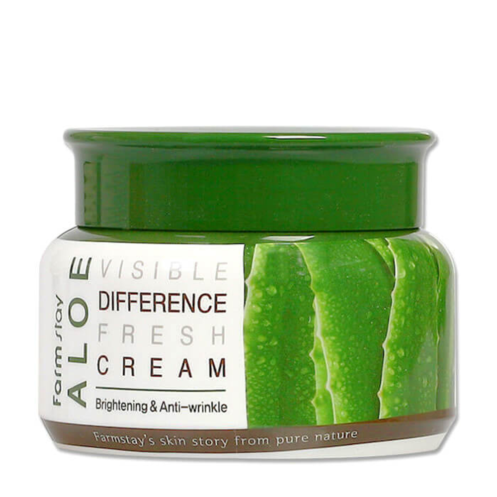 FarmStay. Увлажняющий крем для снятия раздражения кожи лица с экстрактом алоэ вера Visible Difference Fresh Cream Aloe