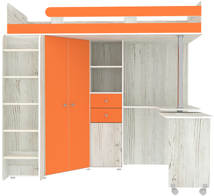 Кровать-чердак КарИВи М85 Винтерберг Оранжевый