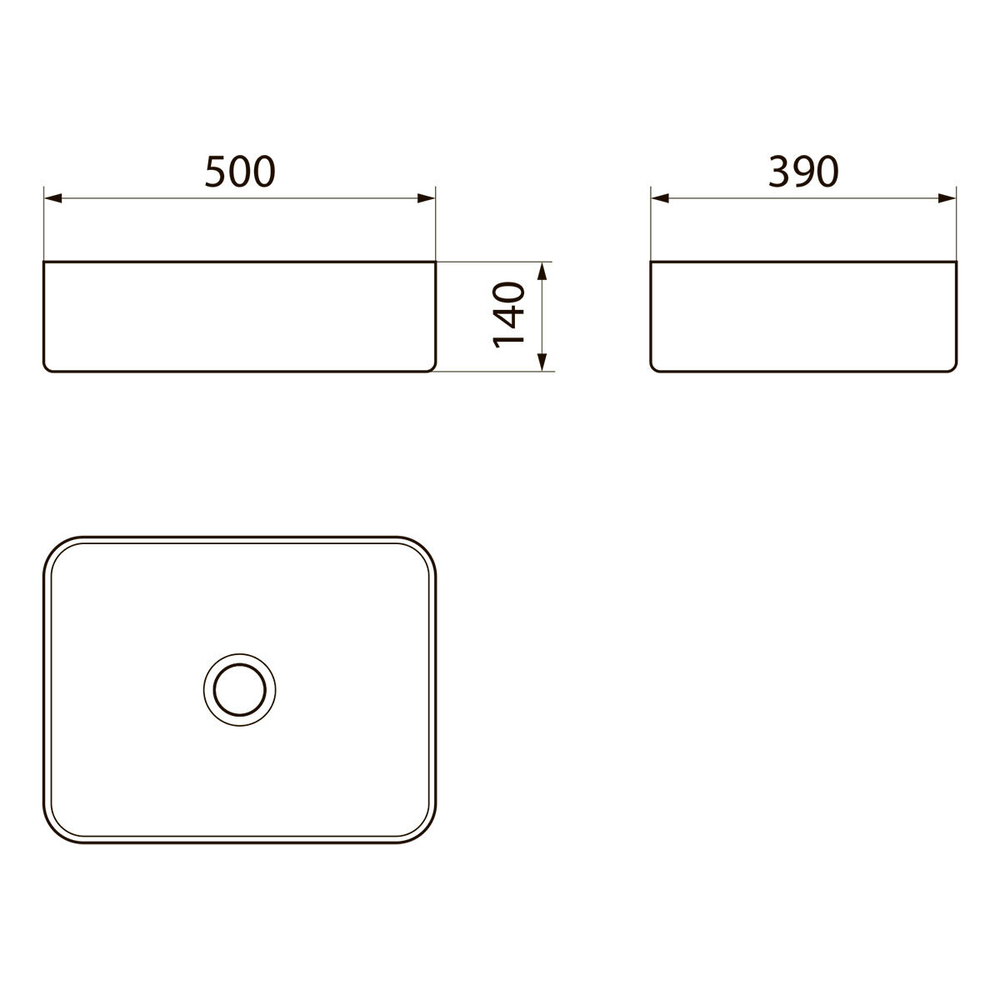 Раковина Point Меркурий 50 PN43832BM прямоугольная, черная матовая